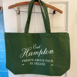 Sezane Green East Hampton Tote